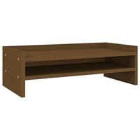 VidaXL Monitorstandaard 50x24x16 cm massief grenenhout honingbruin - thumbnail