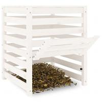 Compostbak 63,5x63,5x77,5 cm massief grenenhout wit - thumbnail