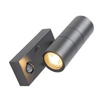 QAZQA Buitenwandlamp antraciet 2-lichts IP44 met bewegingssensor - - thumbnail