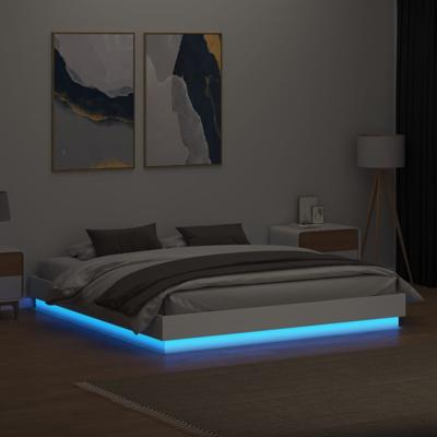 Bedframe met LED-verlichting wit 200x200 cm