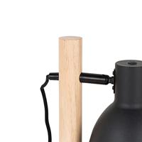 QAZQA Landelijke tafellamp zwart met hout - Flint - thumbnail