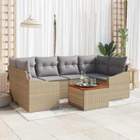 Tuinbankenset met opslag 7 pcs Beige en Licht Grijs poly rattan - thumbnail