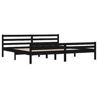Bedframe massief hout zwart 200x200 cm - thumbnail