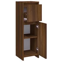 Badkamerkast 30x30x95 cm bewerkt hout bruineikenkleurig - thumbnail