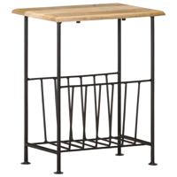 Tijdschriftenrek 40x30x50 cm massief mangohout en staal - thumbnail