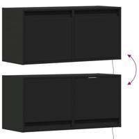 Tv-wandmeubel met LED-verlichting 80x31x35 cm zwart - thumbnail