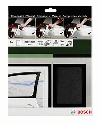 Bosch Accessoires Handschuurpapier SiC watervast | Steen/Lak | P240/400/600 | 6-delig - 2609256C47