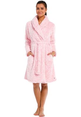 Rebelle damesbadjas fleece fluffy - kort model-L (44/46)