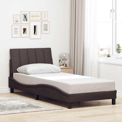 Bedframe zonder matras "Hanko" 80x200 cm stof donkerbruin