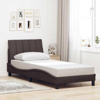 Bedframe zonder matras "Hanko" 80x200 cm stof donkerbruin - thumbnail
