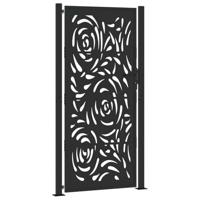 Poort met vlamontwerp 105x205 cm staal zwart - thumbnail