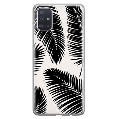 Samsung Galaxy A51 siliconen telefoonhoesje - Palm leaves silhouette