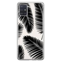 Samsung Galaxy A51 siliconen telefoonhoesje - Palm leaves silhouette - thumbnail