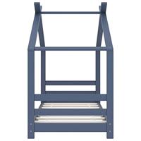 Kinderbedframe massief grenenhout grijs 70x140 cm - thumbnail