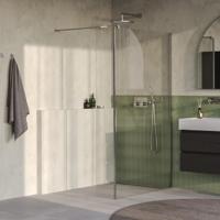 BRAUER Oblivion inloopdouche helder glas 120x200 met zijwand 30 incl. glascoating PVD RVS-kleurig geborsteld - thumbnail