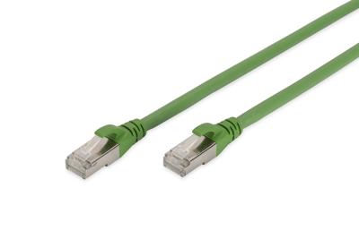 Digitus DK-1644-A-PUR-020 RJ45 Netwerkkabel, patchkabel CAT 6A S/FTP 2.00 m Groen Folie afscherming, Afscherming totaal, Afgeschermd, Halogeenvrij, Simplex,