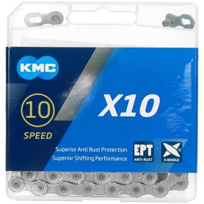 KMC fietsketting x10 ept 114, 10-speed, 5.88mm, zilver