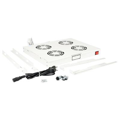 ROLINE 19-inch ventilatorunit 4 ventilatoren, Thermostaat grijs