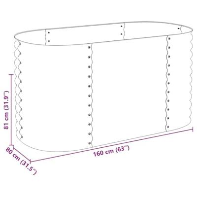 Plantenbak 160x80x81 cm gegalvaniseerd staal grijs - thumbnail