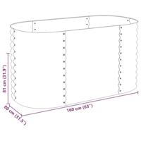 VidaXL Plantenbak verhoogd 160x80x81 cm gegalvaniseerd staal grijs - thumbnail