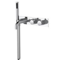 Style inbouw badthermostaat muur chroom - thumbnail