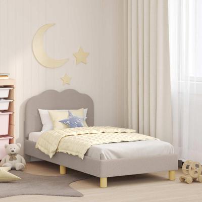 Bedframe voor kinderen met hoofdbord Lichtgrijs 80 x 160 cm
