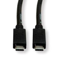 ROLINE USB 3.2 Gen 2 kabel, met PD 20V5A, Emark, C-C, ST/ST, zwart, 2 m - thumbnail