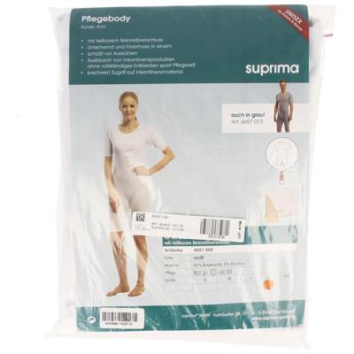 Suprima 4697 Body Korte Mouw+benenrits Wit Xl