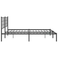 Bedframe met hoofdbord metaal zwart 183x213 cm - thumbnail