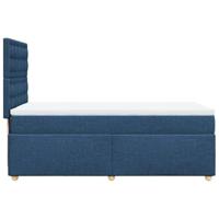 Boxspring met matras stof blauw 90x190 cm - thumbnail