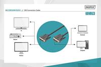 Digitus AK-320108-010-S DVI-kabel DVI Aansluitkabel DVI-D 24+1-polige stekker, DVI-D 24+1-polige stekker 1.00 m Zwart Schroefbaar - thumbnail