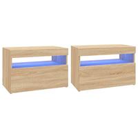 Tv-meubelen 2 st LED-verlichting 60x35x40 cm sonoma eikenkleur - thumbnail