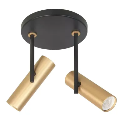 Highlight Spot Trend 2 lichts Ø 15 cm incl mini GU10 zwart goud Highlight Spot Trend 2 lichts Ø 15 cm incl mini GU10 zwart goud
