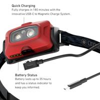 Ledlenser HF4R Core red Hoofdlamp LED werkt op een accu 500 lm 35 h - thumbnail
