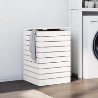 Wasmand 44x44x66 cm massief grenenhout wit - thumbnail