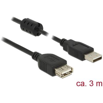 Delock 84886 Verlengkabel USB 2.0 Type-A male > USB 2.0 Type-A female 3,0 m zwart