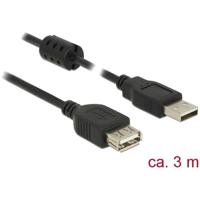Delock 84886 Verlengkabel USB 2.0 Type-A male > USB 2.0 Type-A female 3,0 m zwart - thumbnail