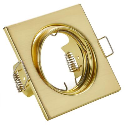 Kantelbare Vierkante Inbouwspot GU10 - Goud Aluminium - 80mm