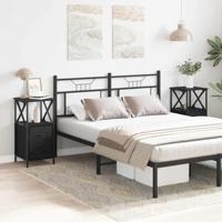 Nachtkastje 2 pcs Zwart Eiken 34 x 35,5 x 70 cm Bewerkt hout - thumbnail