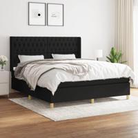 Boxspring met matras stof zwart 180x200 cm - thumbnail