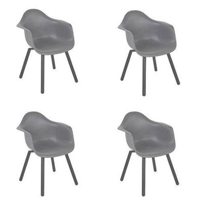 Tuinstoel montreux grijs 4 st Lesli Living - Lesli living