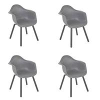 Tuinstoel montreux grijs 4 st Lesli Living - Lesli living - thumbnail