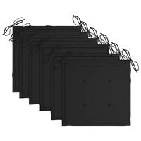 Tuinstoelen 6 st met kussens massief teakhout - thumbnail