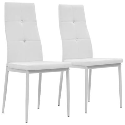 VidaXL Eetkamerstoelen 2 st kunstleer wit