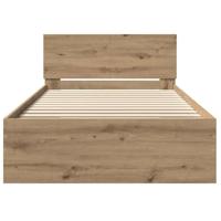 Bedframe met hoofdeinde Artisan Eiken 100 x 200 cm Bewerkt hout - thumbnail