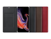 Leather Cover - Flip cover voor mobiele telefoon - kalfsleer - zwart - voor Galaxy Note9, Note9 Enterprise Edition, Note9 Ultimate Edition - thumbnail