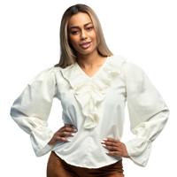 Piraten Blouse Dames Creme - thumbnail