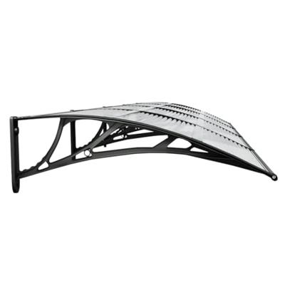 Deurluifel 350x80 cm polycarbonaat zwart en transparant Deurluifel 350x80 cm polycarbonaat zwart en transparant