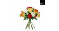 Mica Decorations Ranonkels Kunstbloemen Boeket - H22 x Ø19 cm - Oranje - thumbnail