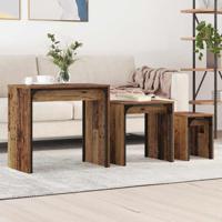 Nesting Koffietafel 3 pcs Oud hout 60 x 35 x 56 cm Bewerkt hout - thumbnail
